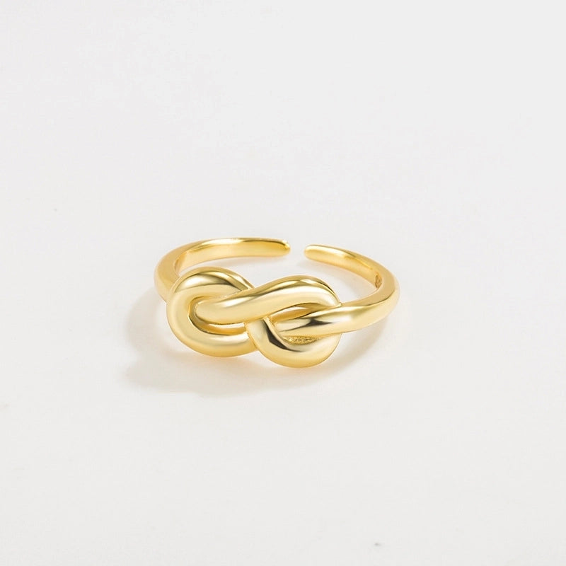 18K Gold Plated Silver Plated 925 Sterling Silver Geometric Bow Knot Adjustable Ring Open Rings Rings