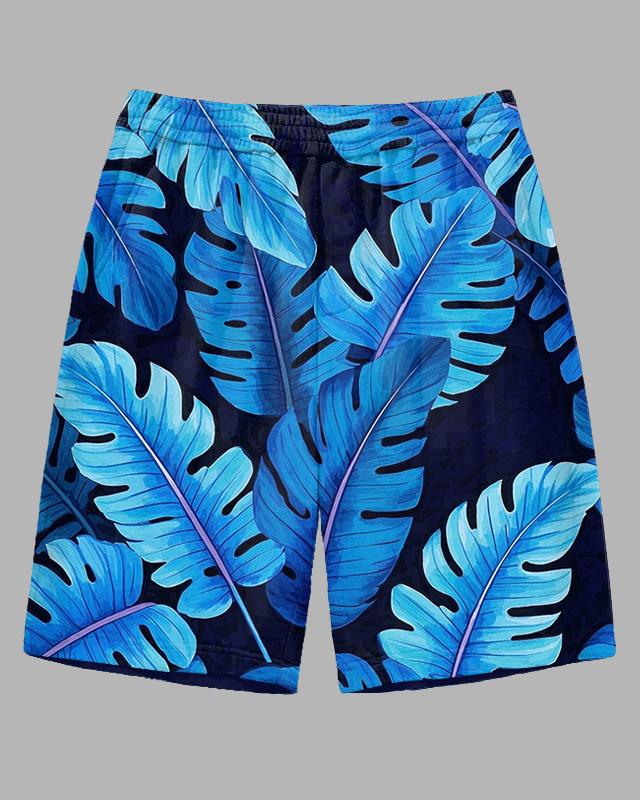 Men's Hawaiian Style Abstract Palm Leaves Printed Daily Casual Outdoor Big and Tall Shorts