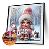 Snow Girl - Diamond Painting - Partial Special Shaped Drill(Canvas|30*30cm)