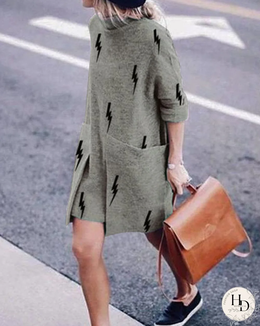 Casual Loose Round Neck Long Sleeve Dress