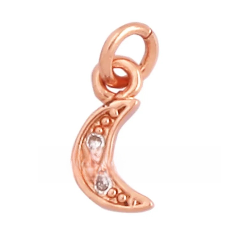 1 Piece 12 * 23mm 15*15mm 5*12mm Hole 5~5.9mm Half 925 Silver Zircon Sun Moon Pendant Jewelry Accessories