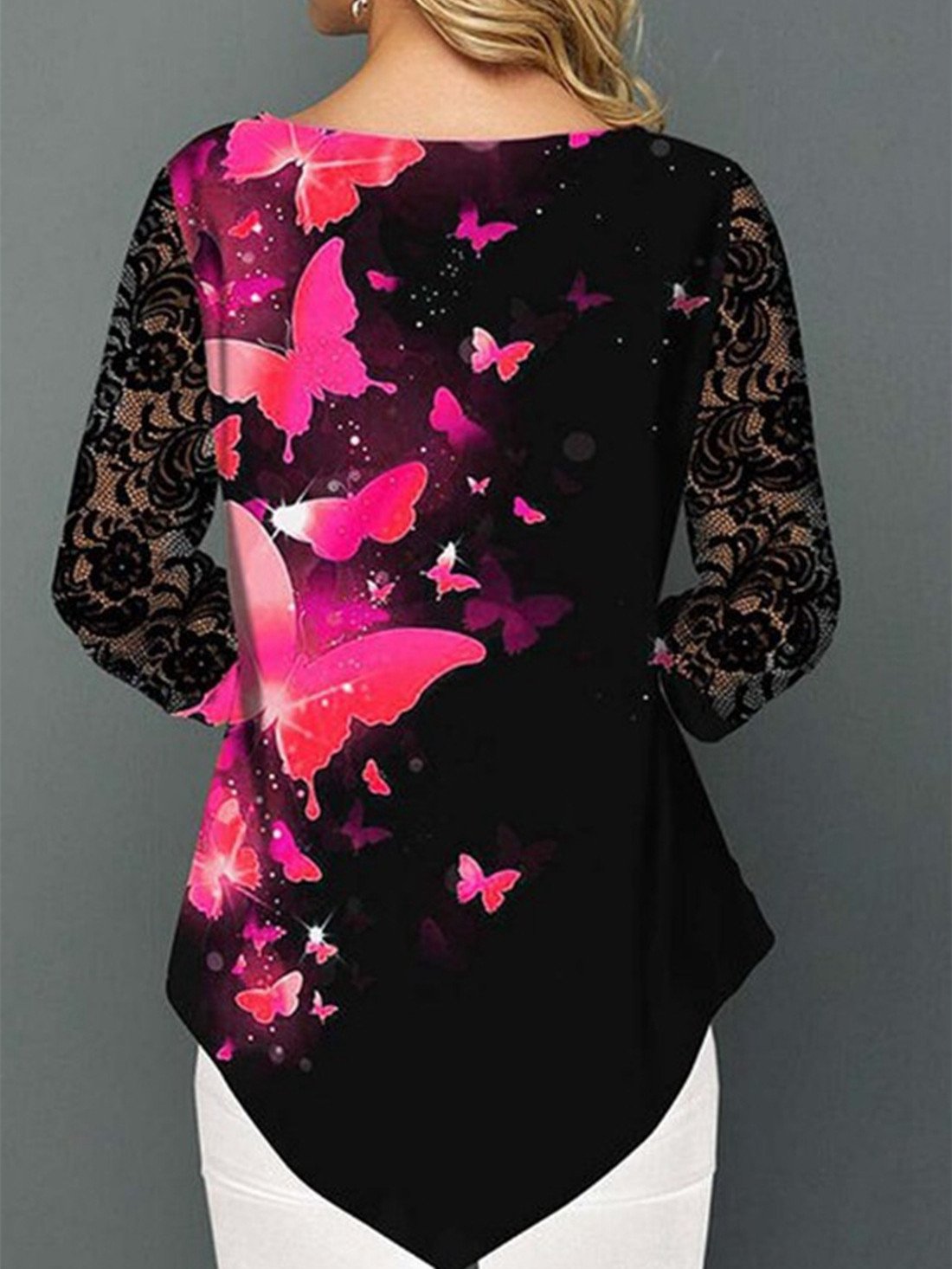 Women Half Sleeve V-neck Solid Color Dress