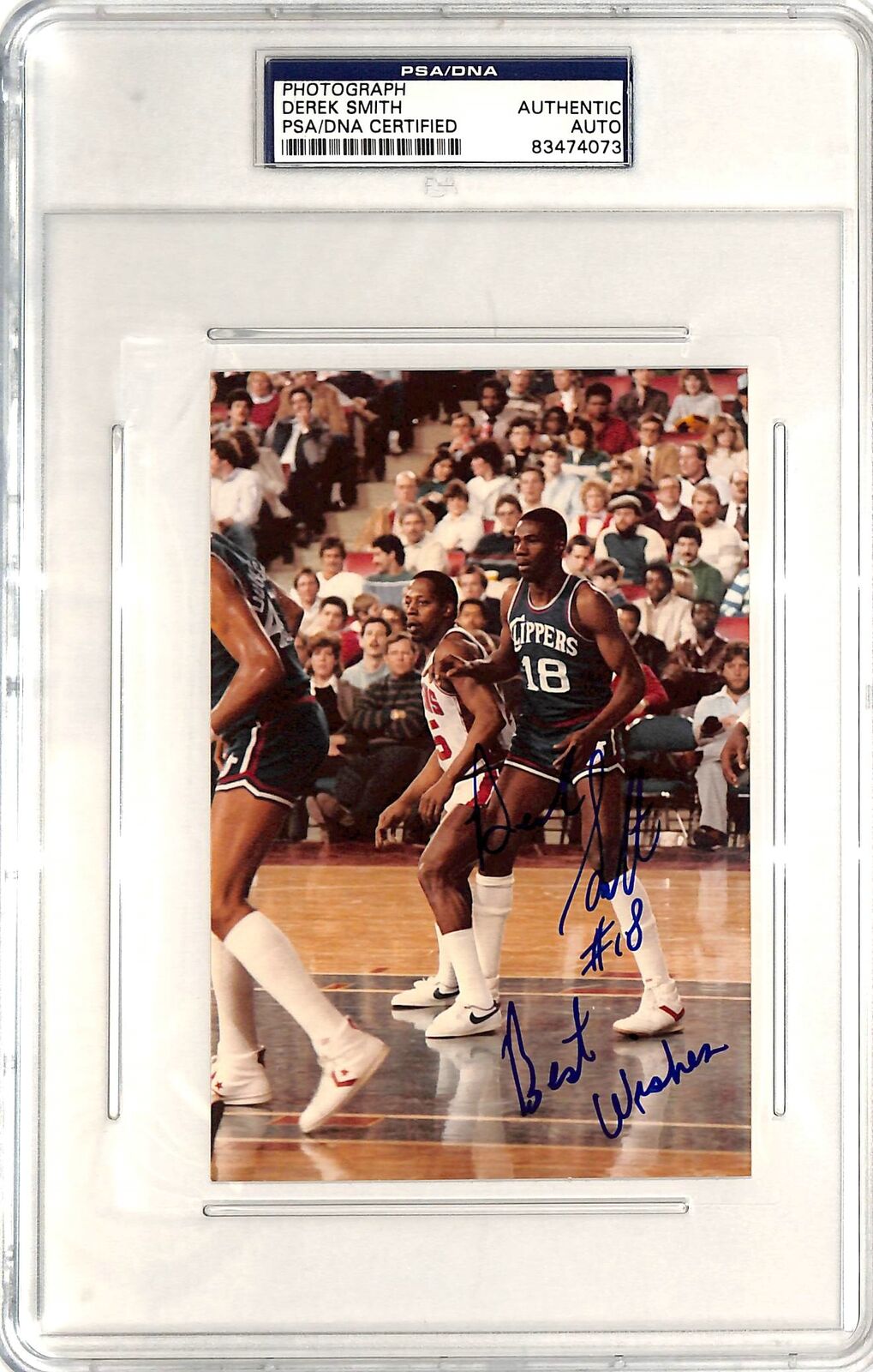 Clippers Derek Smith Authentic Signed 4x6 Photo Poster painting PSA/DNA Slabbed