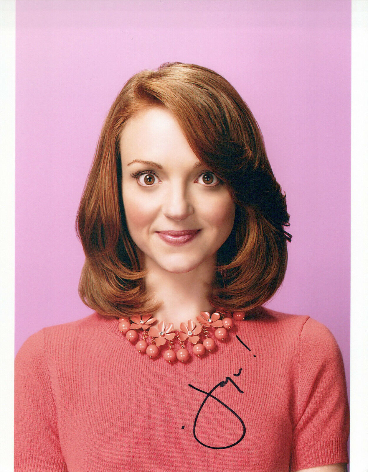 Jayma Mays Glee autographed Photo Poster painting signed 8X10 #3 Emma Pillsbury