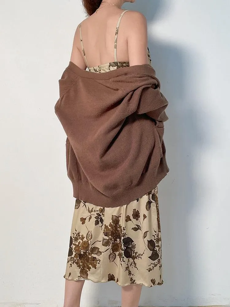 Brownm Floral Maxi Dress
