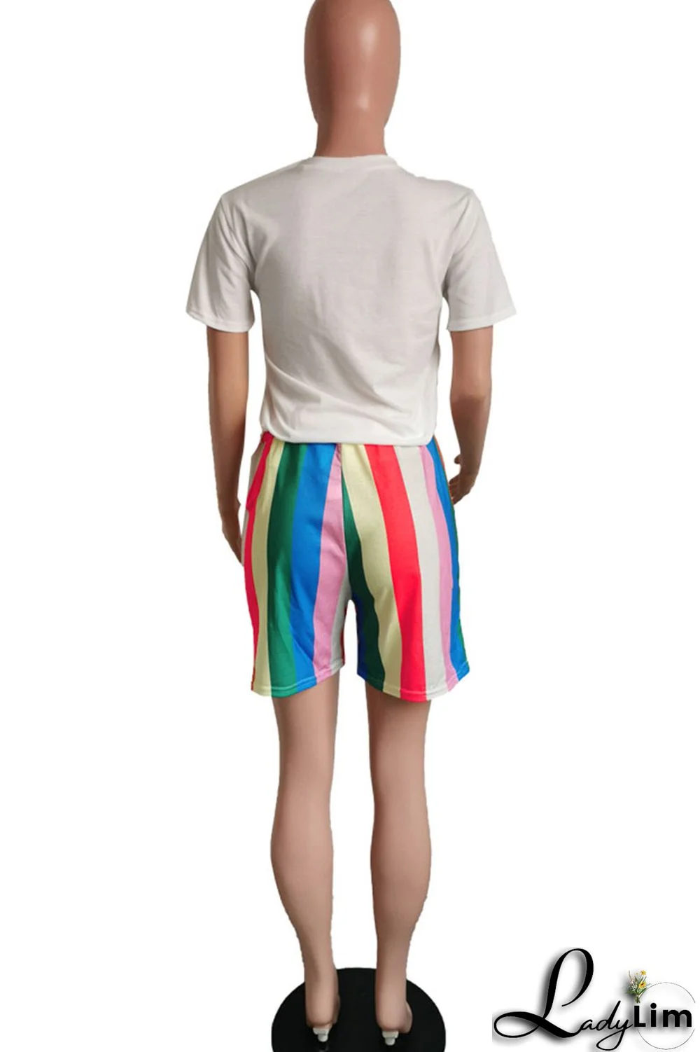 Red Casual Print Split Joint O Neck Short Sleeve Two Pieces