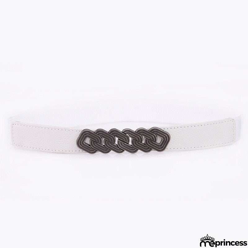 Women's Spandex Elastic Waist Buckle Closure Cummerbund Belts