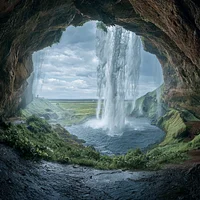 Behind Seljalandsfoss Waterfall - Diamond Painting