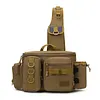 Men Fishing Tackle Backpack with Rod Holder Lure Box Gear Storage Bag Fanny Pack