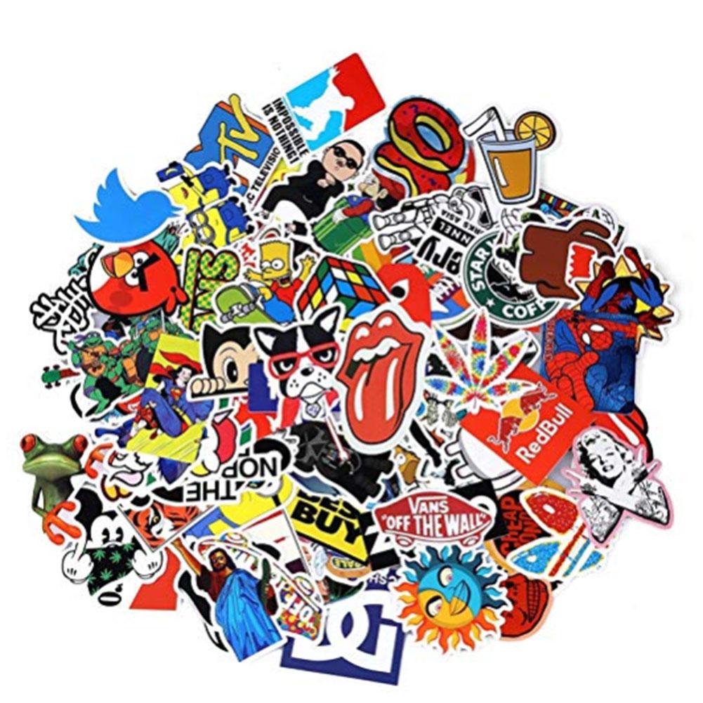 

100pcs Waterproof Non-repetitive Stickers Luggage Skateboard Decor (1, 501 Original