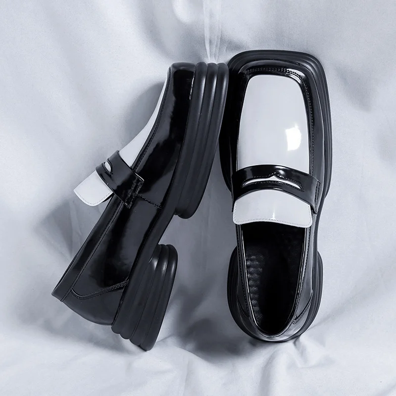 Yyvonne Yyvonne Leather Leather Korean Ins Small Leather Shoes For Men With Casual Platform Derby Shoes 85111-R