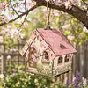 DIY Wooden House Diamond Art Painting Kit for Adults Home (Pink House)