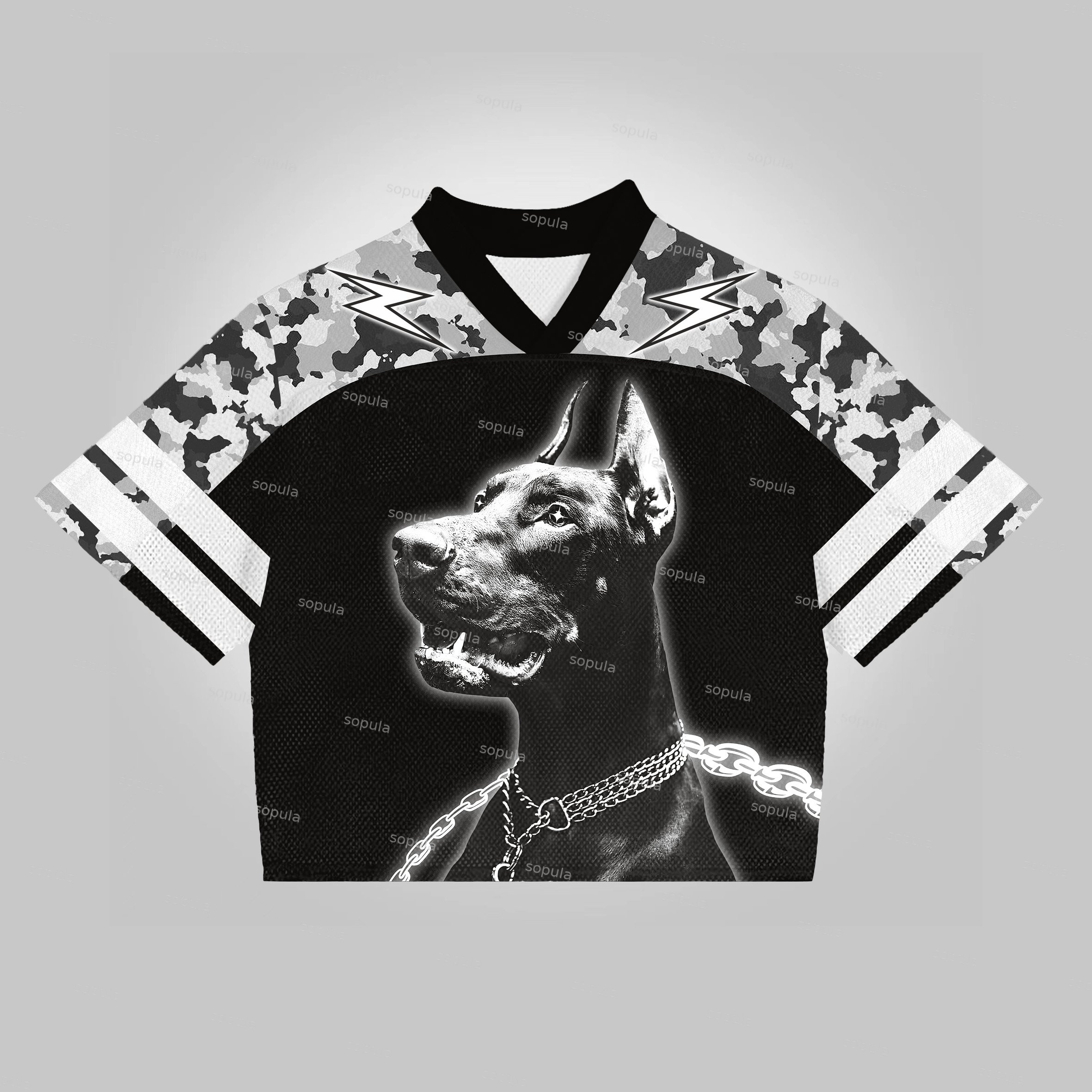 Vintage Doberman Graphics Blokecore Blokette Jerseyfit V-neck T-shirt - Sopula｜Premium Graphic Tees & Graphic Clothing