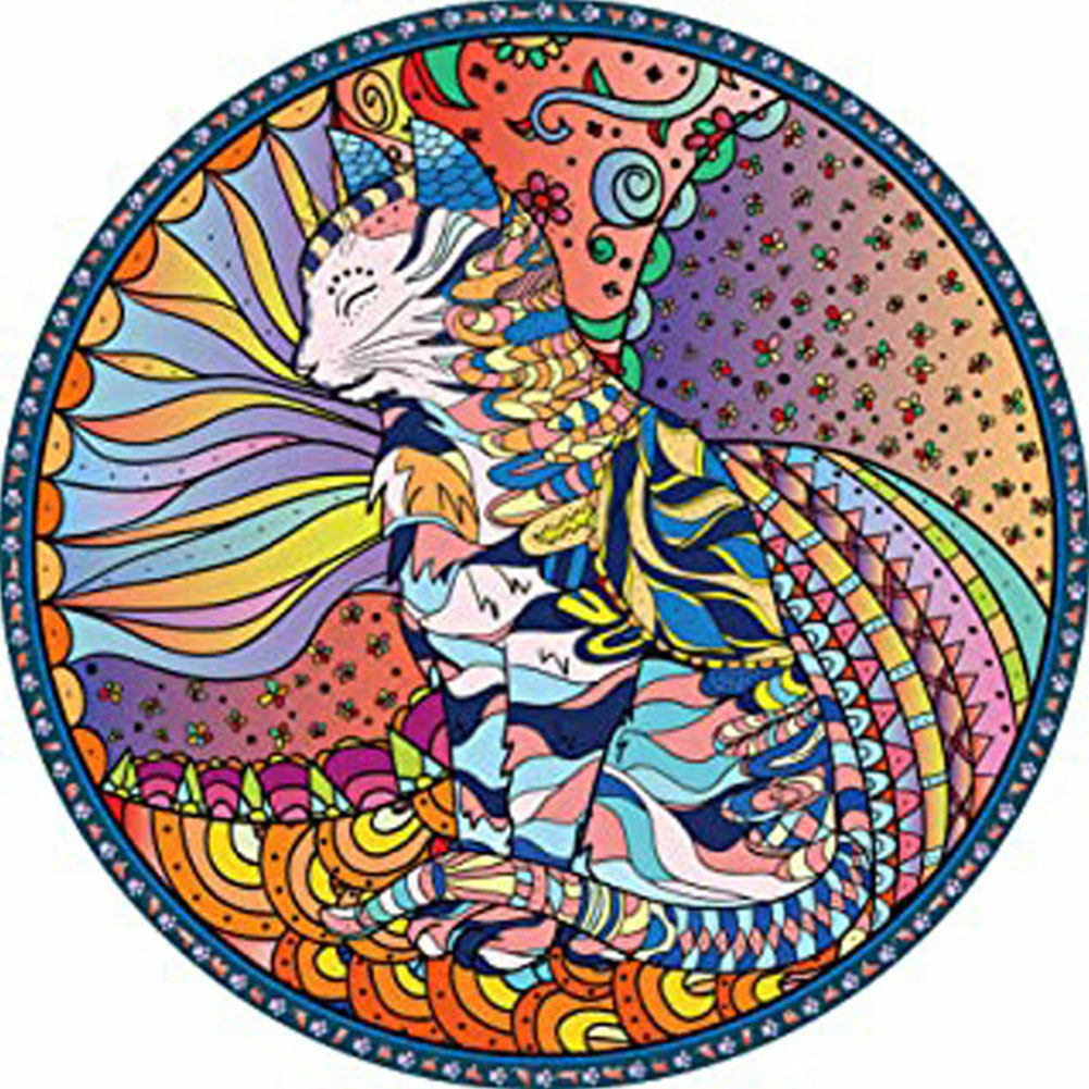 

Mandala Cat - Round Drill Diamond Painting - 50*50CM, 501 Original