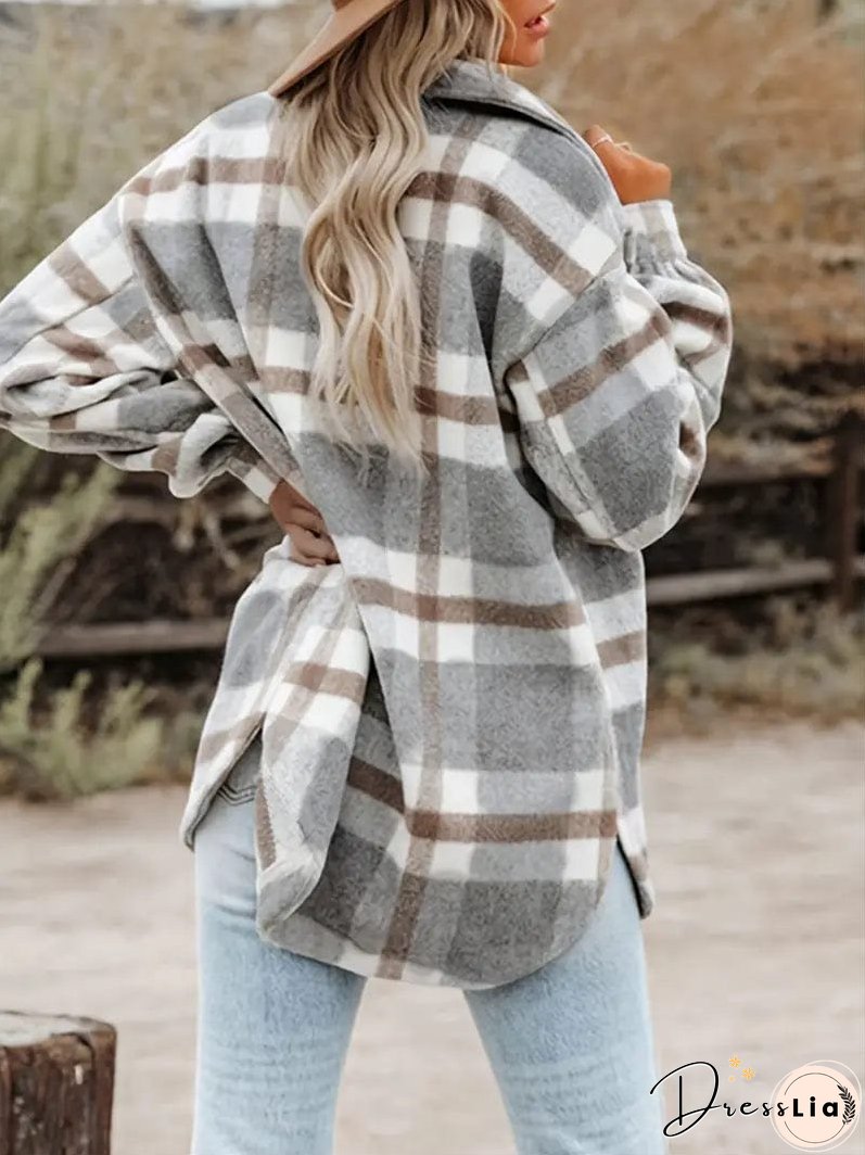 Plaid Oversized Jacket for Women