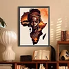 Fille africaine-plein diamant rond peinture-30 * 40cm
