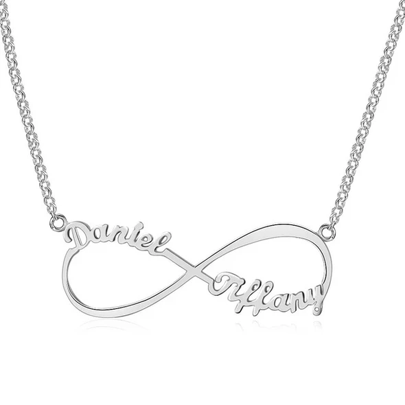 S925 Silber Infinity Namensette mit 2 Namen n2 Kettenmachen