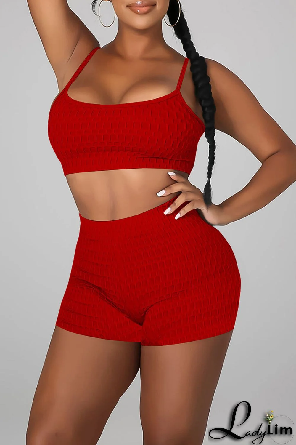 Burgundy Sexy Solid Patchwork Spaghetti Strap Sleeveless Two Pieces