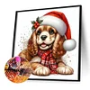Chiot de Noël-drill rond peinture diamant-30*30cm