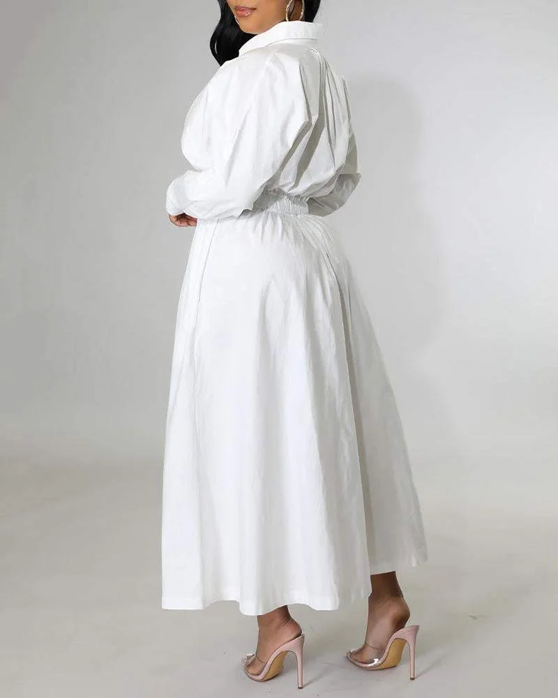 Casual Stylish Long Sleeve Shirt Dress