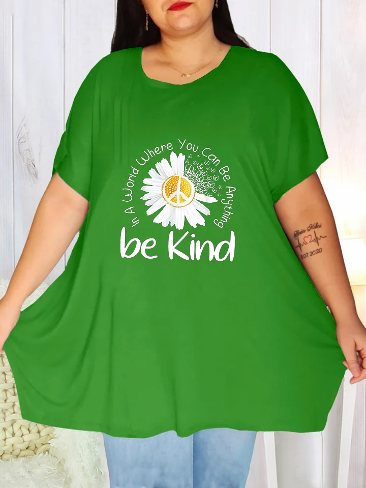 Crew Neck Hippie Print Women's T-Shirt