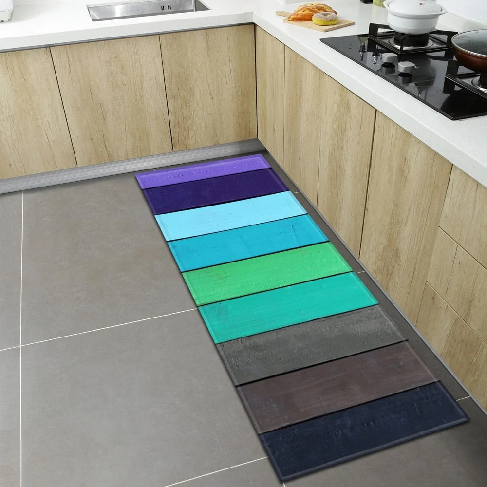 Entrance Doormat Home Kitchen Rugs Bedroom Living Room Decoration Carpet Wood Grain Hallway Balcony Bathroom Anti-Slip Floor Mat