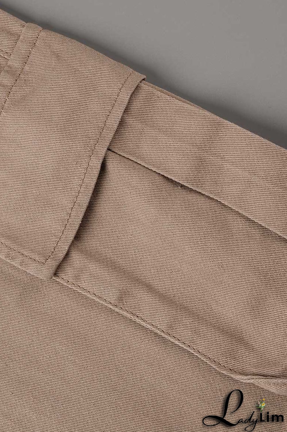 Green Street Solid Patchwork Pocket High Waist Straight Solid Color Bottoms