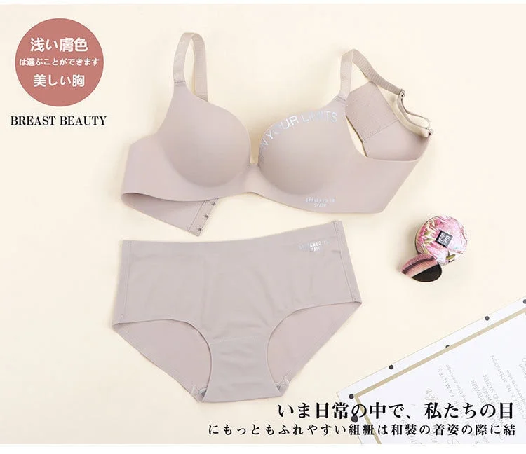 Women's Cotton Bra Sexy Letter Underwear Fashion Push Up Comfort Brassiere One Piece Seamless Underwear Female Sexy Lingerie
