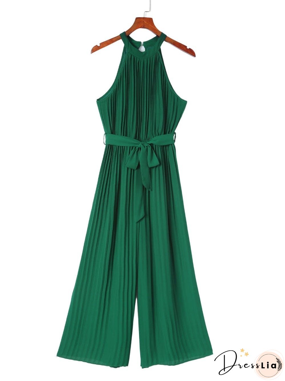 Emerald Green Pleated Jumpsuit