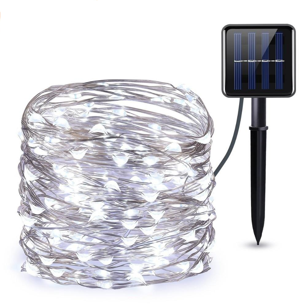 12m 100LED / 5M 50 LED  Waterproof Outdoor Garland Solar Power Lamp Christmas For Garden Decoration