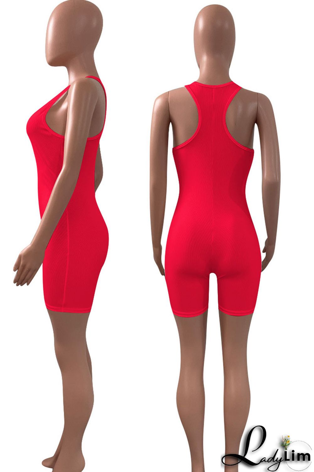 Black Casual Sportswear Solid Split Joint U Neck Regular Jumpsuits