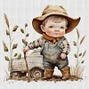 Cowboy Kid - 11CT Stamped Cross Stitch 40*40cm/15.75*15.75in