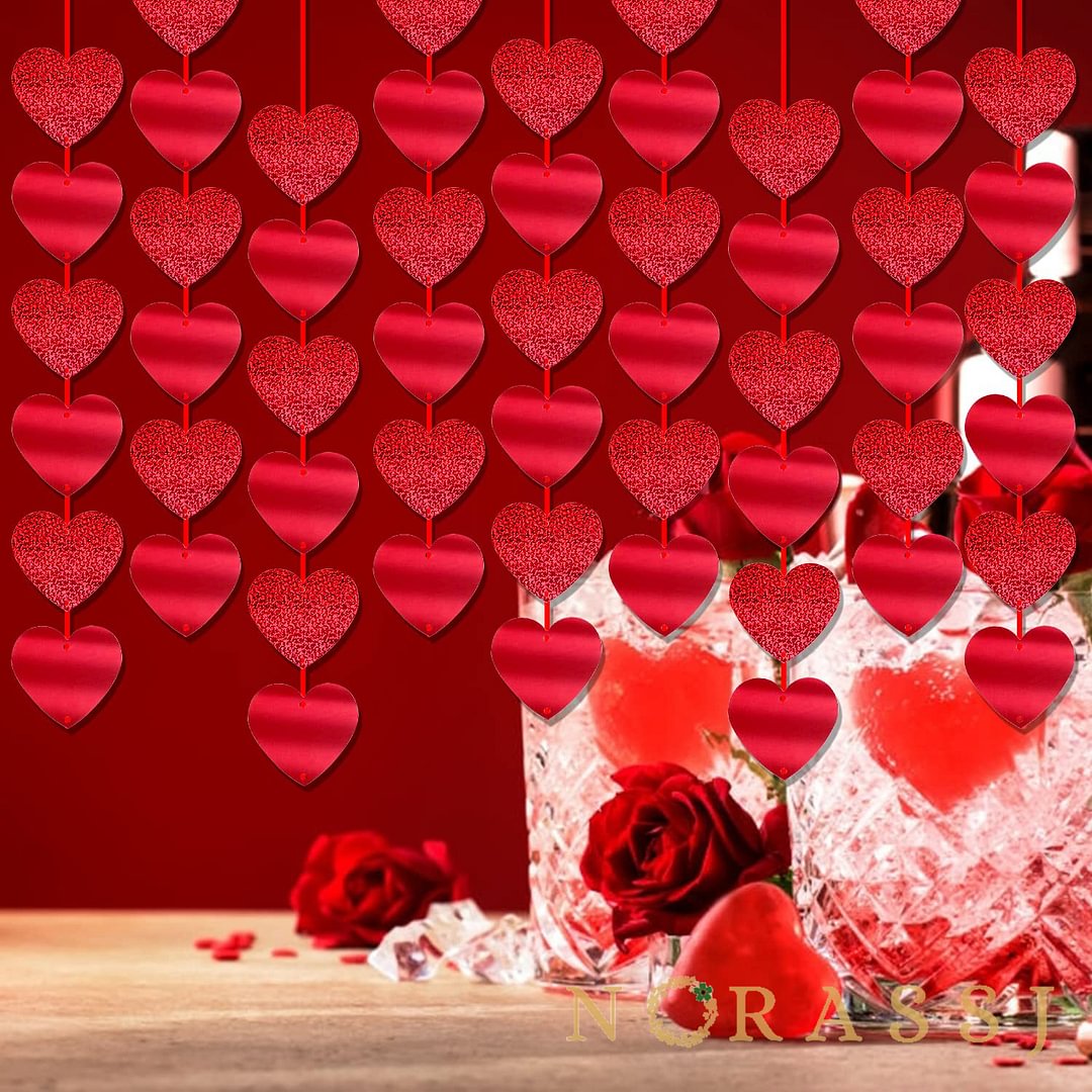 Hearts Garland  Decor for Valentines Day Engagement Wedding Anniversary