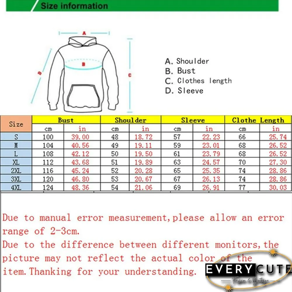 Heartbeat Line Printed Hoodies For Women Fashion Casual Graphic Creative Personalized