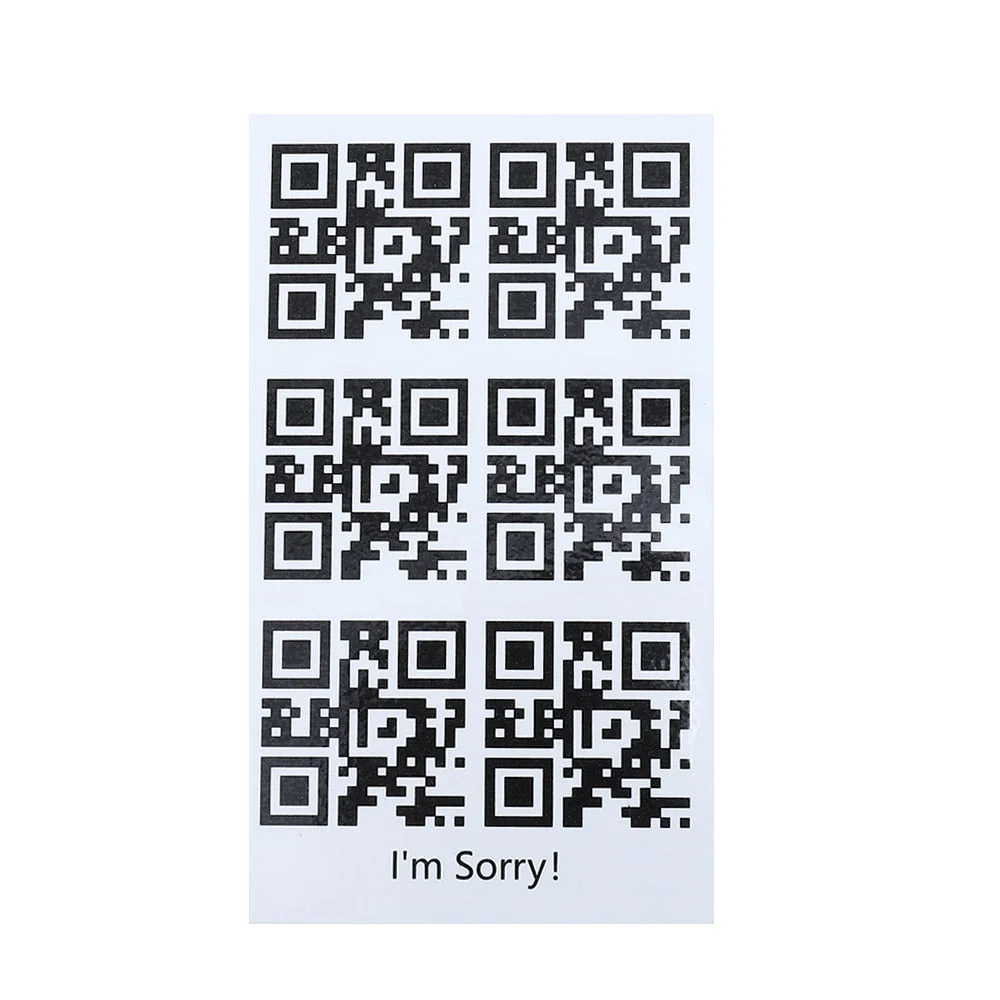 5 Pcs/Set Creative Love QR Code Fake Tattoo for Lovers Adults Wrist Body Art Waterproof Temporary Tattoo Sticker for Men Women