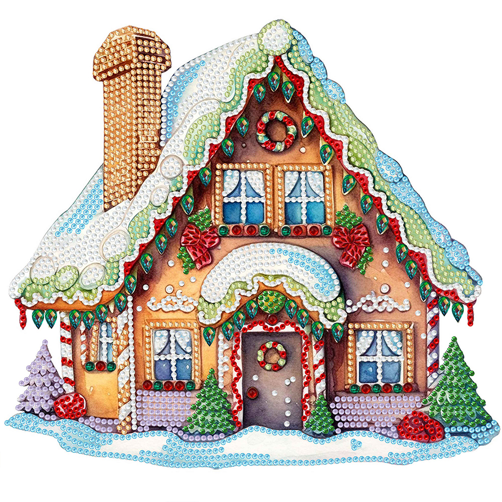 Christmas House - Partial Drill - Special Diamond Painting（40*30cm)-826860