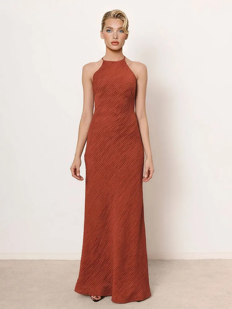 Elegant Sexy Backless Lace-Up Party Maxi Dress