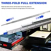 [US Local Warehouse] Heavy Duty Drawer Slides 3-Fold Guide Rail with Lock Full Extension Ball Bearing Rails 300 Lbs Drawer Slides for RV Truck Mechanical Cabinet