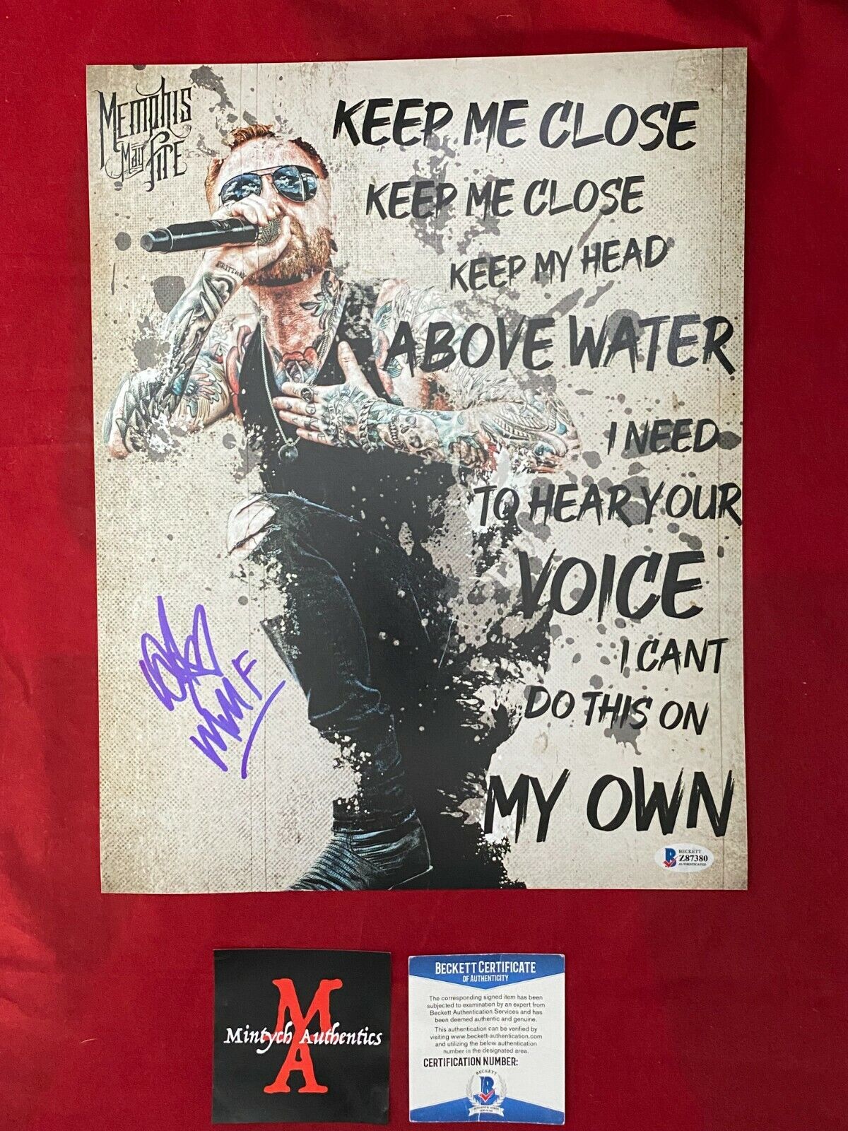 MATTY MULLINS SIGNED 11x14 Photo Poster painting! MEMPHIS MAY FIRE! BECKETT! BROKEN! CHALLENGER!