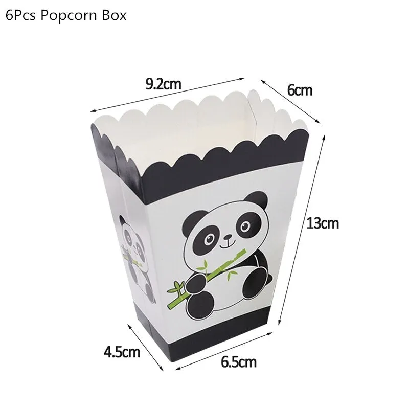 Cartoon Panda Theme Birthday Party Decorations Disposable Tableware Sets Plate Napkin Panda Party Balloon Baby Shower Favors