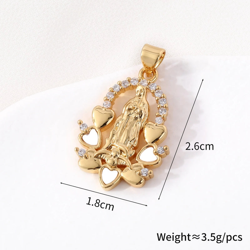1 Piece 18*25mm 21 * 24mm 23*26mm Copper Geometric Virgin Mary Pendant Jewelry Accessories