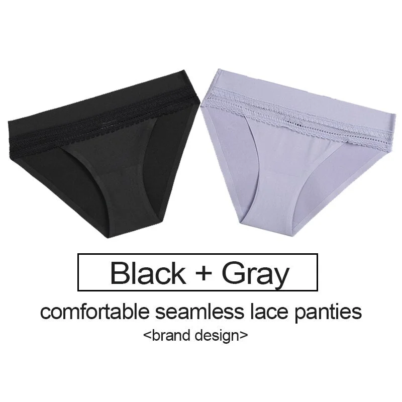 2PCS/Set Lace Panties Women's Underwear Female Lingerie Seamless Panties Underpants Sexy Briefs Intimates Woman Girls Pantys