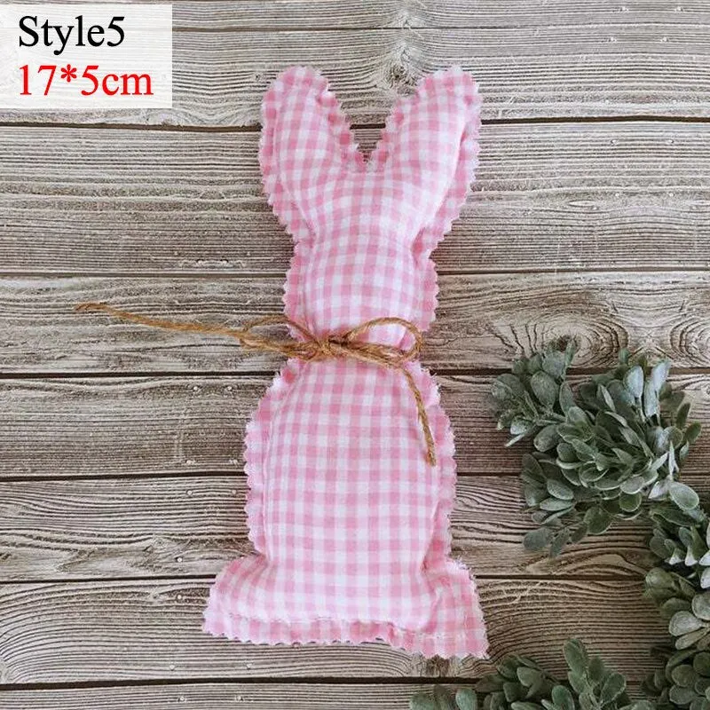 Easter Rabbit Pink Yellow Ornament Cute Cloth Bunny Doll for Spring Easter Home Party Decoration Kids Gift DIY Crafts Supplies