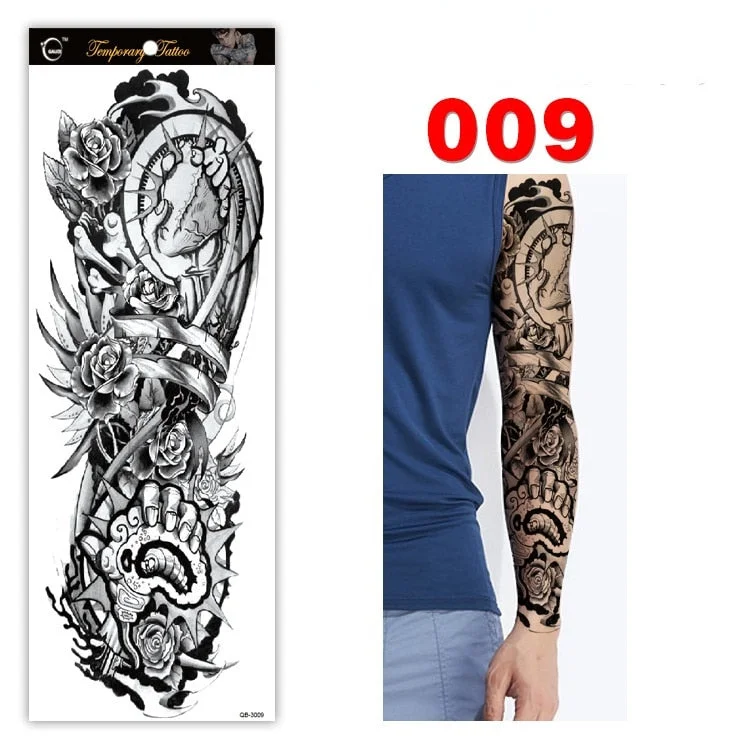 Full Arm Series Temporary Tattoo Full Arm Tattoo Sticker Lasting Waterproof Sweat Flower Arm Full Arm Tattoo Big Picture Sticker