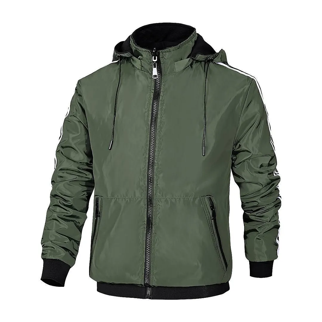 rogoman men's outdoor hoodie down jacket thermal warm windproof