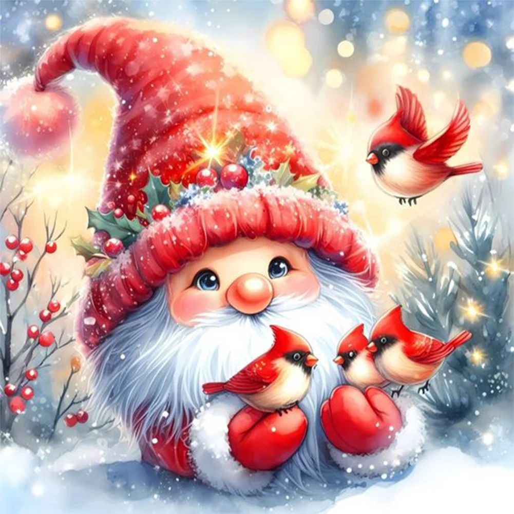 11CT Full Stamped Cross Stitch - Bird & Dryad Gnome(Canvas|40*40CM)