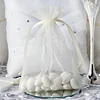 10 Pack | 5"x7" Ivory Organza Drawstring Wedding Party Favor Gift Bags
