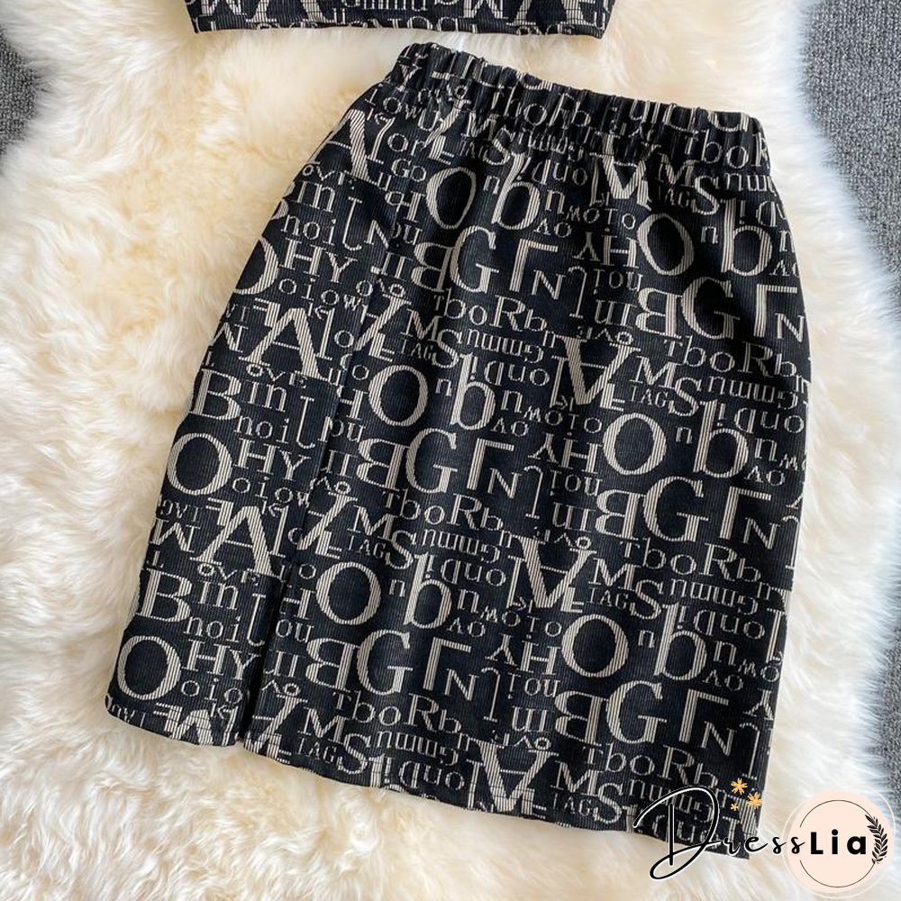 Fashion Letter Print Two-Piece Set P11588