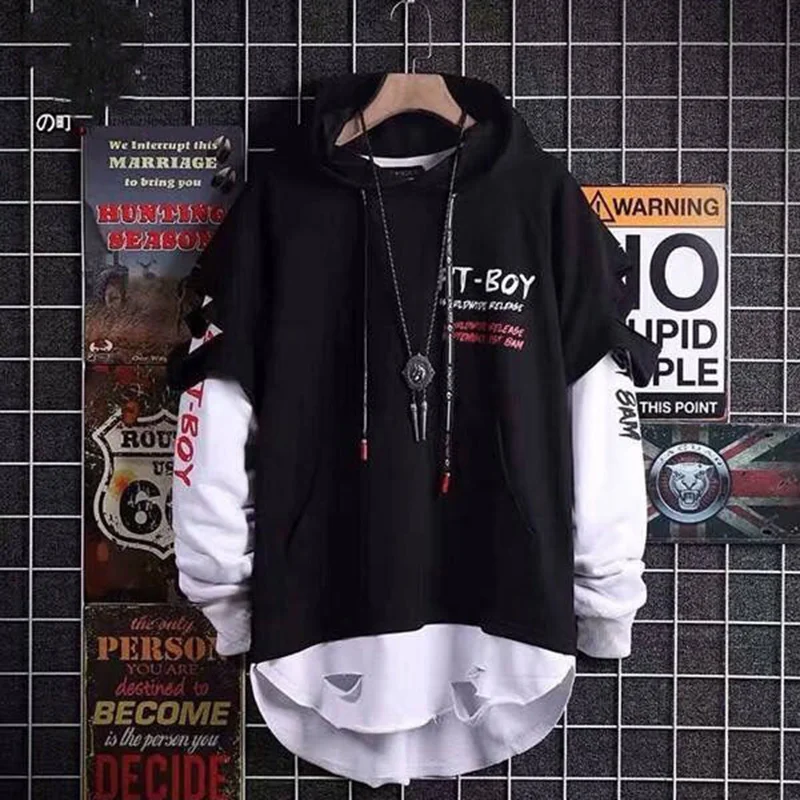 PT-BOY Ripped Loose Hoodies Techwear Shop