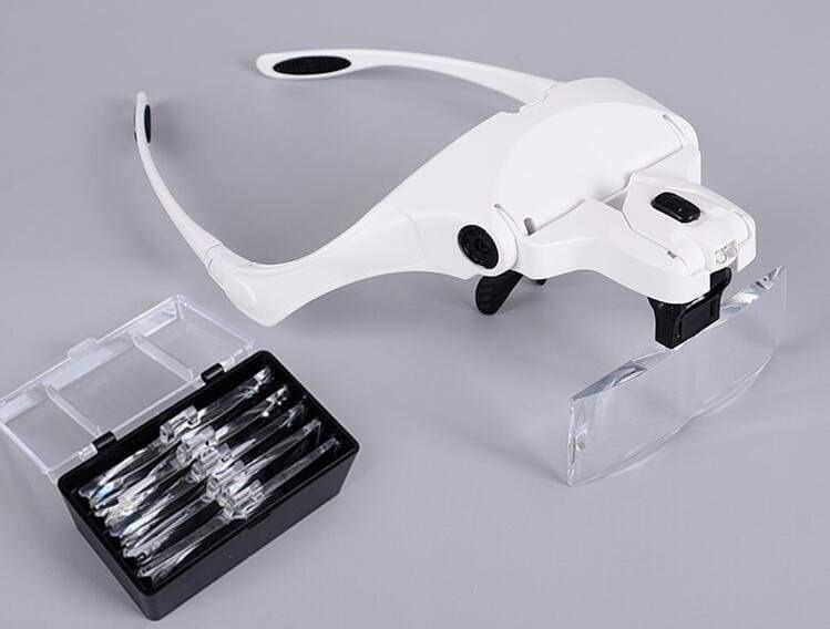 Magnifying Glasses with Light, Hands Free LED Lighted Head Magnifying Visor, For Close Work Hobby Crafts